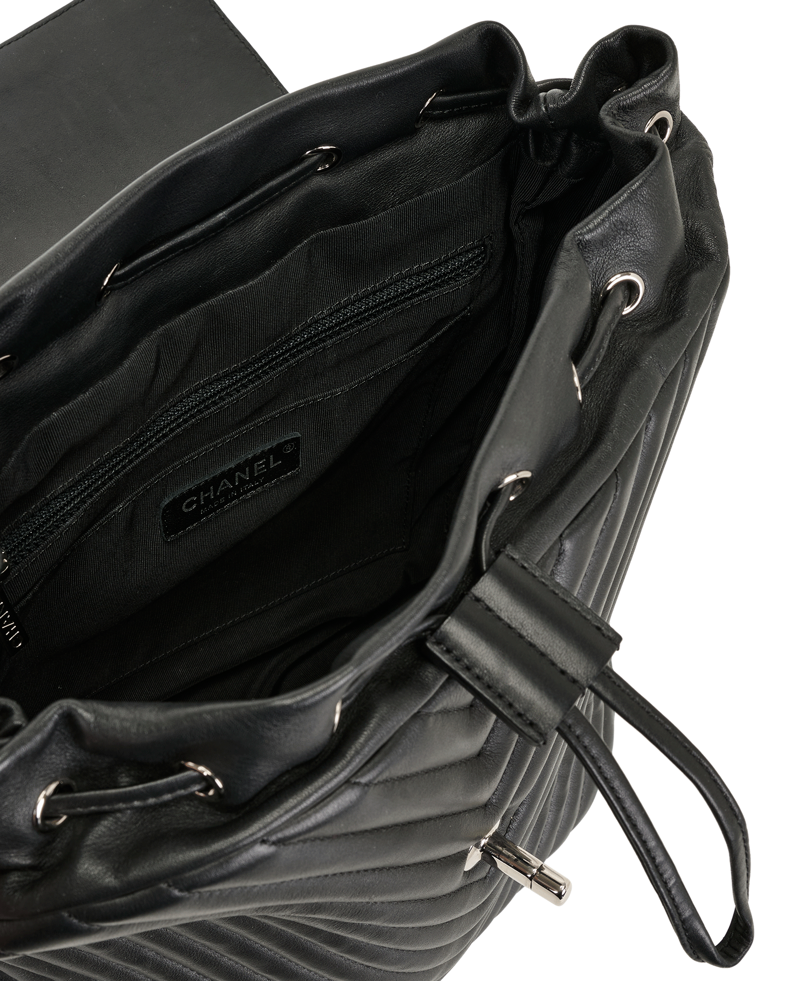 Urban Spirit Chevron Backpack, &pound;2,500, Handbags, Black, Lambskin Leather, Other view